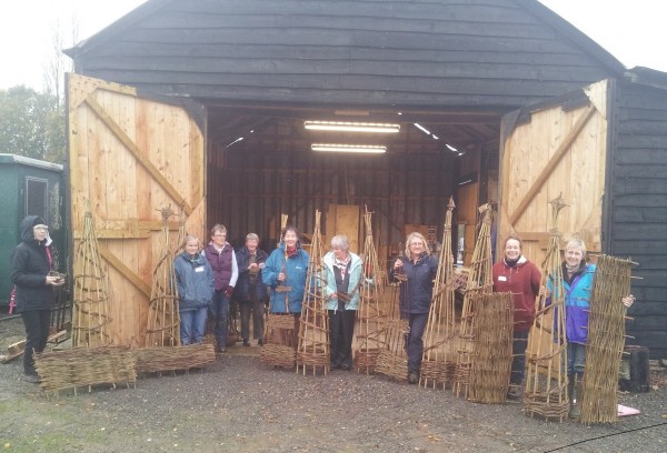 willow garden structures workshop at Ashmans Farm, Kelvedon Essex